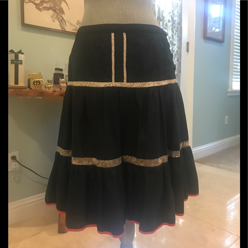 Anthropology Tiered Cotton Skirt.